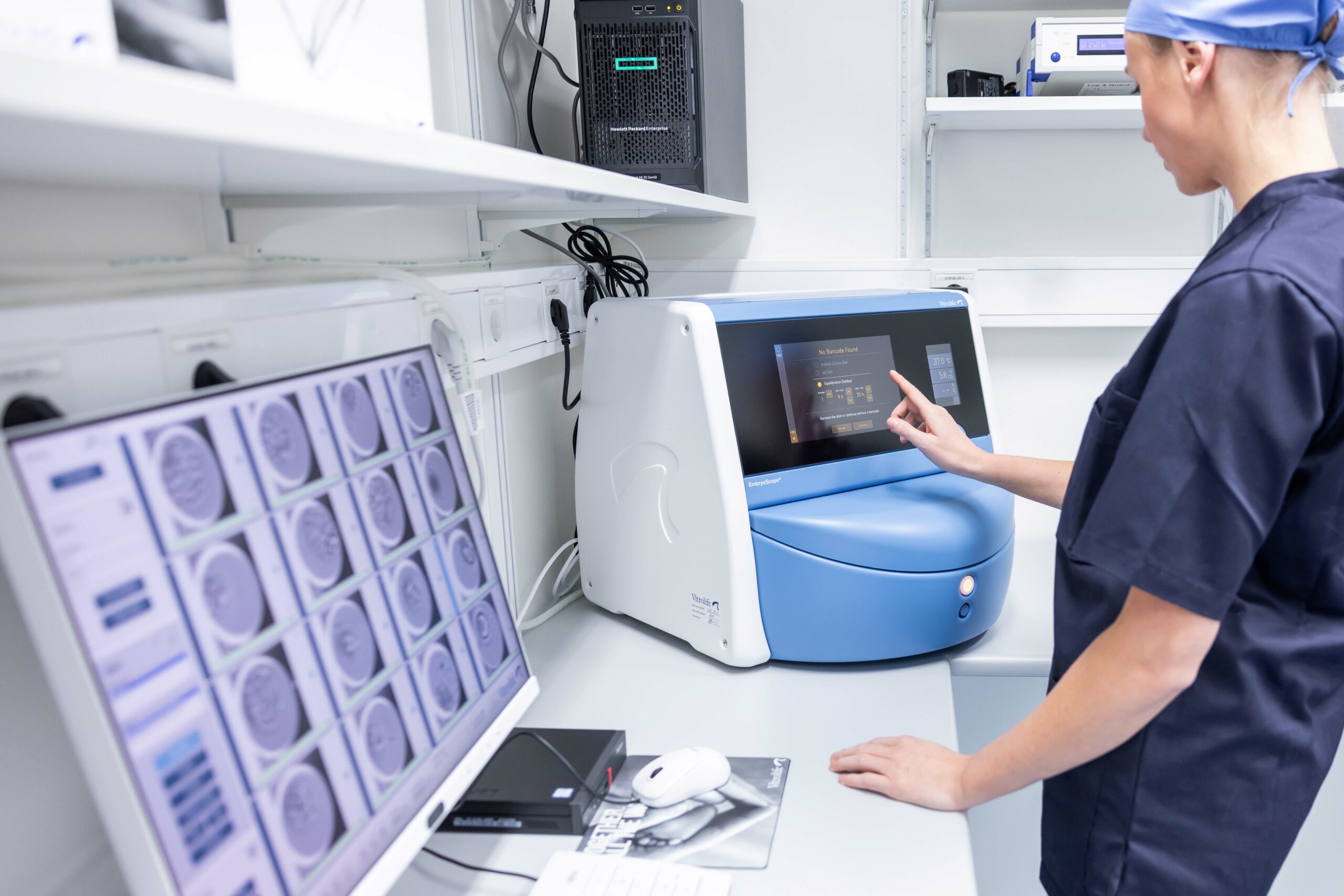 Healthcare professional using EmbryoScope Timelapse Incubator